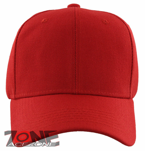 Men's Cap Hat Adjustable Strap back Red Solid RED Baseball Cap Wine Red New  Hip