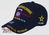 NEW! US ARMY 82ND AIRBORNE VIETNAM VETERAN RIBBON BAR BALL CAP HAT BLACK