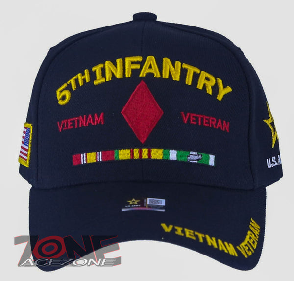 NEW! US ARMY 5TH INFANTRY DIVISION VIETNAM VETERAN RIBBON BAR CAP HAT BLACK