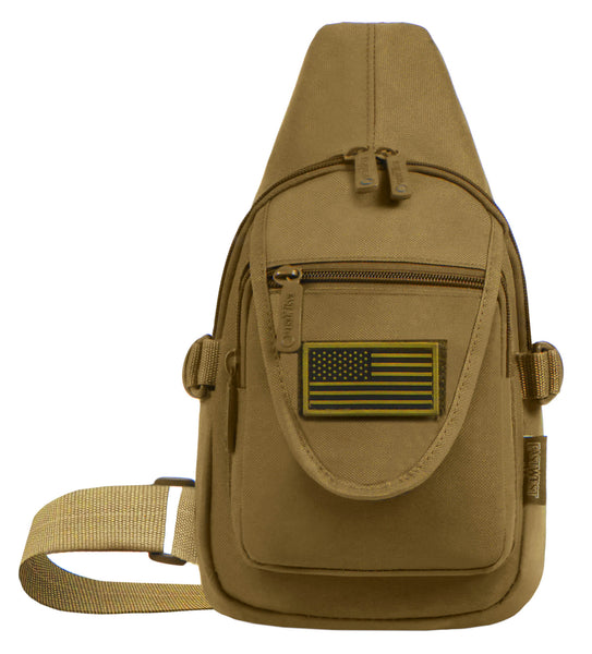 East West USA Tactical Sling Chest Pack Shoulder Utility Bag RT513 TAN