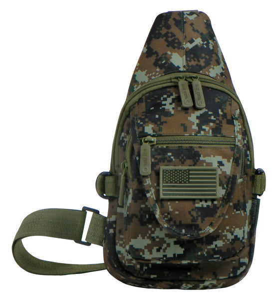 East West USA Tactical Sling Chest Shoulder Utility Bag CAMO RTC513 GREEN ACU