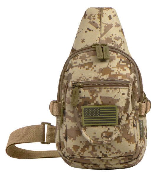 East West USA Tactical Sling Chest Pack Shoulder Utility Bag CAMO RTC513 TAN ACU