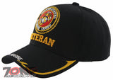 NEW! USMC US MARINE VETERAN SIDE LINE CAP HAT BLACK