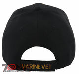 NEW! USMC US MARINE VETERAN SIDE LINE CAP HAT BLACK