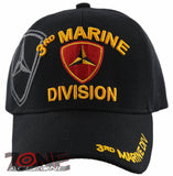 NEW! US MARINE CORPS 3RD MARINE DIVISION DIV USMC SHADOW CAP HAT BLACK
