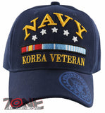 NEW! US NAVY KOREA VETERAN ROUND CAP HAT NAVY