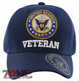 US NAVY VETERAN GRAY ROUND USN BALL CAP HAT NAVY