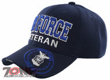 NEW! US AIR FORCE USAF VETERAN SIDE ROUND BALL CAP HAT NAVY