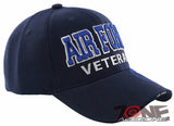 NEW! US AIR FORCE USAF VETERAN SIDE ROUND BALL CAP HAT NAVY