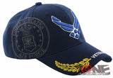 NEW! US AIR FORCE USAF WING VETERAN LEAF SHADOW CAP HAT NAVY