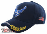 NEW! US AIR FORCE USAF WING VETERAN LEAF SHADOW CAP HAT NAVY