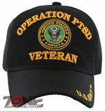 NEW! US ARMY OPERATION PTSD VETERAN BALL CAP HAT BLACK