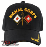 NEW! US ARMY SIGNAL CORPS BALL CAP HAT ALL BLACK