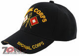 NEW! US ARMY SIGNAL CORPS BALL CAP HAT ALL BLACK