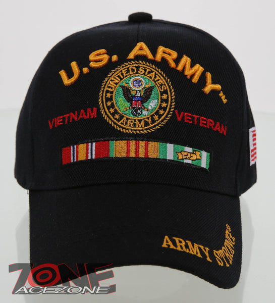 NEW! US ARMY STRONG ARMY VIETNAM VETERAN CAP HAT BLACK