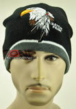 NEW NATIVE PRIDE EAGLE FEATHERS BEANIE KNIT CAP SKULL WN GRAY