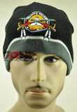 NEW NATIVE PRIDE PEACE PIPES BEANIE KNIT CAP SKULL WN GRAY