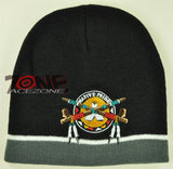 NEW NATIVE PRIDE PEACE PIPES BEANIE KNIT CAP SKULL WN GRAY