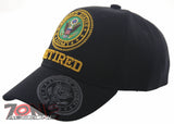 NEW! US ARMY RETIRED SIDE SHADOW CAP HAT BLACK