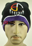 NEW NATIVE PRIDE WHEEL HOOP INDIAN FEATHER BEANIE KNIT CAP SKULL WN PURPLE