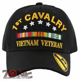 NEW! US ARMY 1ST CAVALRY VIETNAM VETERAN BALL CAP HAT BLACK