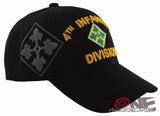 NEW! US ARMY 4TH INF DIV INFANTRY DIVISION IVY BALL CAP HAT BLACK