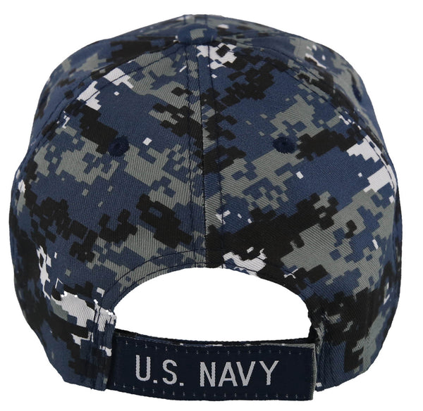 New Us Navy Retired Usn Big Round Side Line Cap Hat Digital Navy Camo