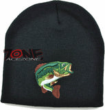 NEW BASS FISHING SPORT BEANIE KNITTED CAP SKULL WN BLACK