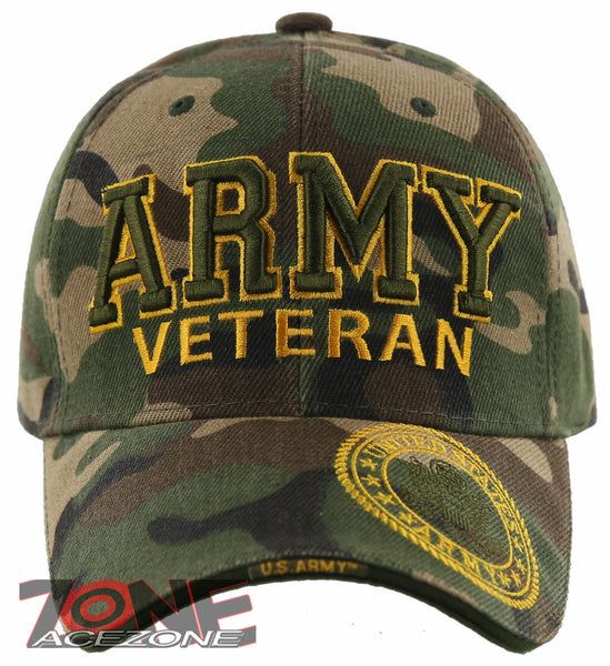 NEW! US ARMY STRONG VETERAN SIDE ROUND BALL CAP HAT GREEN CAMO