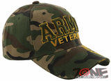 NEW! US ARMY STRONG VETERAN SIDE ROUND BALL CAP HAT GREEN CAMO