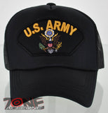 NEW! MESH US ARMY BALL CAP HAT BLACK