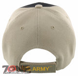 NEW! US ARMY VETERAN BIG ROUND SIDE LINE CAP HAT BLACK TAN