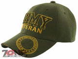 NEW! US ARMY STRONG VETERAN SIDE ROUND BALL CAP HAT OLIVE