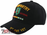 NEW! US ARMY 1ST INFANTRY VIETNAM VETERAN MILITARY BALL CAP HAT BLACK