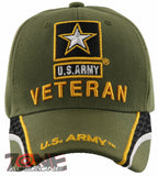 NEW! US ARMY STAR VETERAN SIDE LINE BALL CAP HAT OLIVE