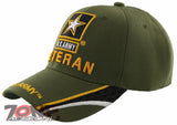 NEW! US ARMY STAR VETERAN SIDE LINE BALL CAP HAT OLIVE