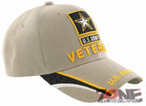 NEW! US ARMY STAR VETERAN SIDE LINE BALL CAP HAT TAN