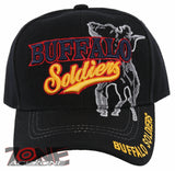 NEW! BUFFALO SOLDIERS AMERICAN HEROES 1866-1944 BIG SHADOW CAP HAT BLACK