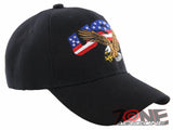 NEW! EAGLE USA FLAG BALL CAP HAT BLACK