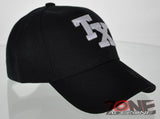 NEW! TEXAS TX LONE STAR STATE SIDE PRINT CAP HAT BLACK