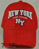 NEW! MESH NY NEW YORK LONG ISLAND CAP HAT RED