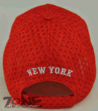 NEW! MESH NY NEW YORK LONG ISLAND CAP HAT RED