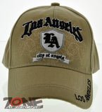 NEW! LA LOS ANGELES CITY LA CALIFORNIA SD CAP HAT TAN