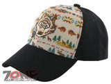 NEW! NATIVE PRIDE INDIAN AMERICAN WOLF DESIGN CAP HAT BLACK