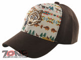 NEW! NATIVE PRIDE INDIAN AMERICAN WOLF DESIGN CAP HAT BROWN