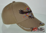 NEW! NATIVE PRIDE EAGLE FEATHER CAP HAT N2 TAN