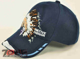 NEW! NATIVE PRIDE HONOR CHIEF HEAD CAP HAT NAVY