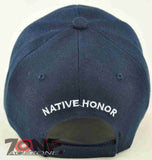 NEW! NATIVE PRIDE HONOR CHIEF HEAD CAP HAT NAVY