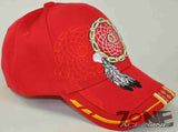 NATIVE PRIDE INDIAN FEATHER DREAM CATCHER CAP HAT RED