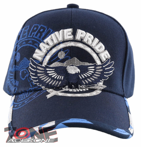 NEW! NATIVE PRIDE EAGLE FEATHER BALL CAP HAT NAVY